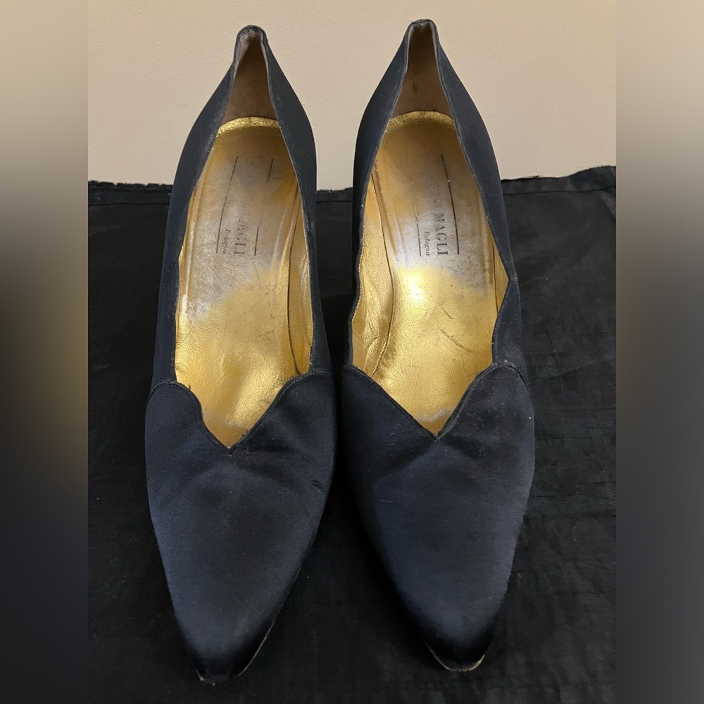 Bruno Mali Vintage Black Satin Size-10
